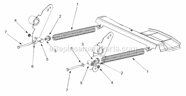 Extension Spring Diagram and Parts List for 365L (53CA1D5K100) (2001) Cub Cadet Lawn Mower